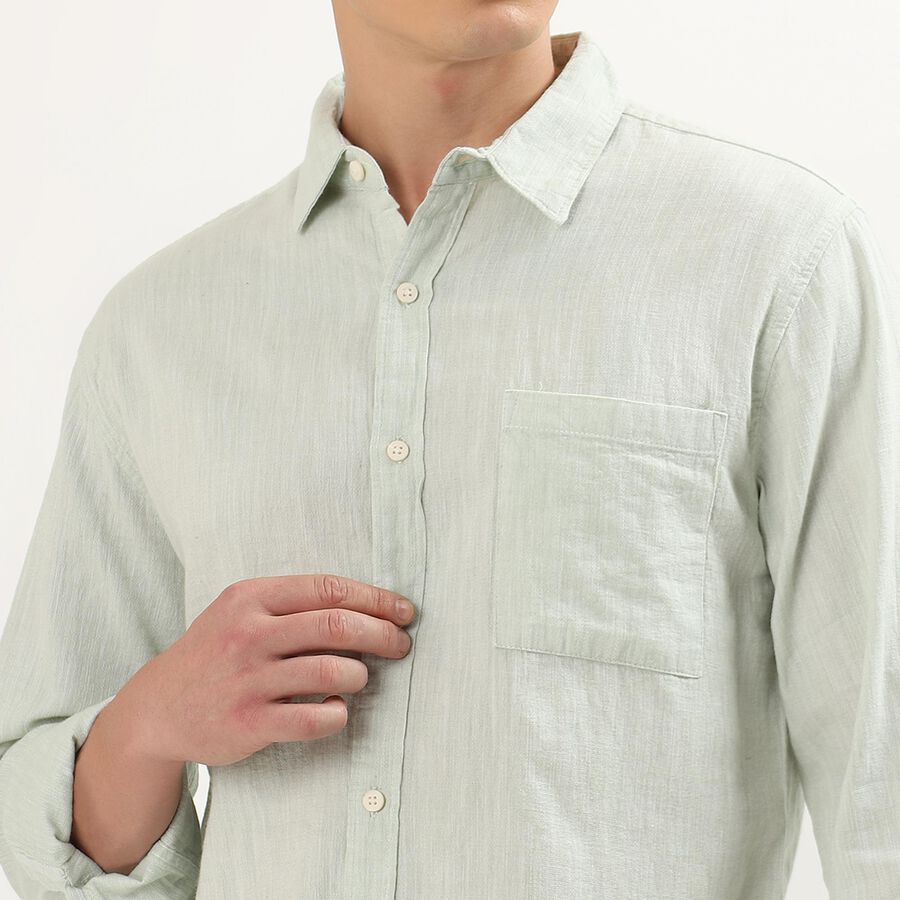 Men's 100% Cotton Regular Collar Casual Shirt, हल्का हरा, large image number null