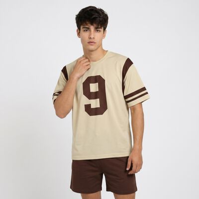Men's Beige Round Neck Regular Drifit T-Shirt