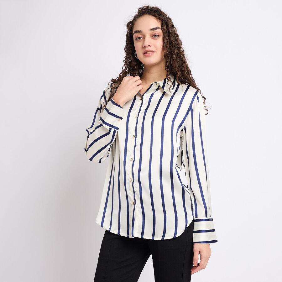 Ladies' Shirt, नेवी ब्लू, large
