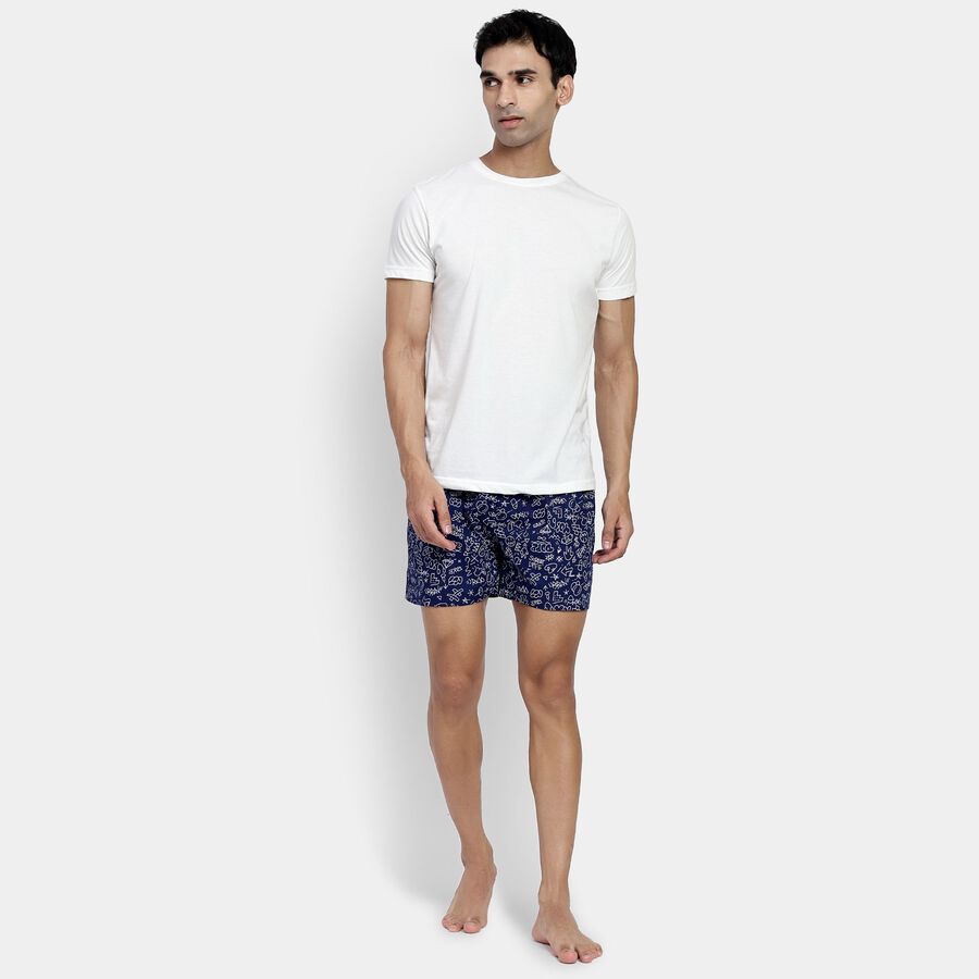 Men's 100% Cotton Boxers, Navy Blue, large image number null