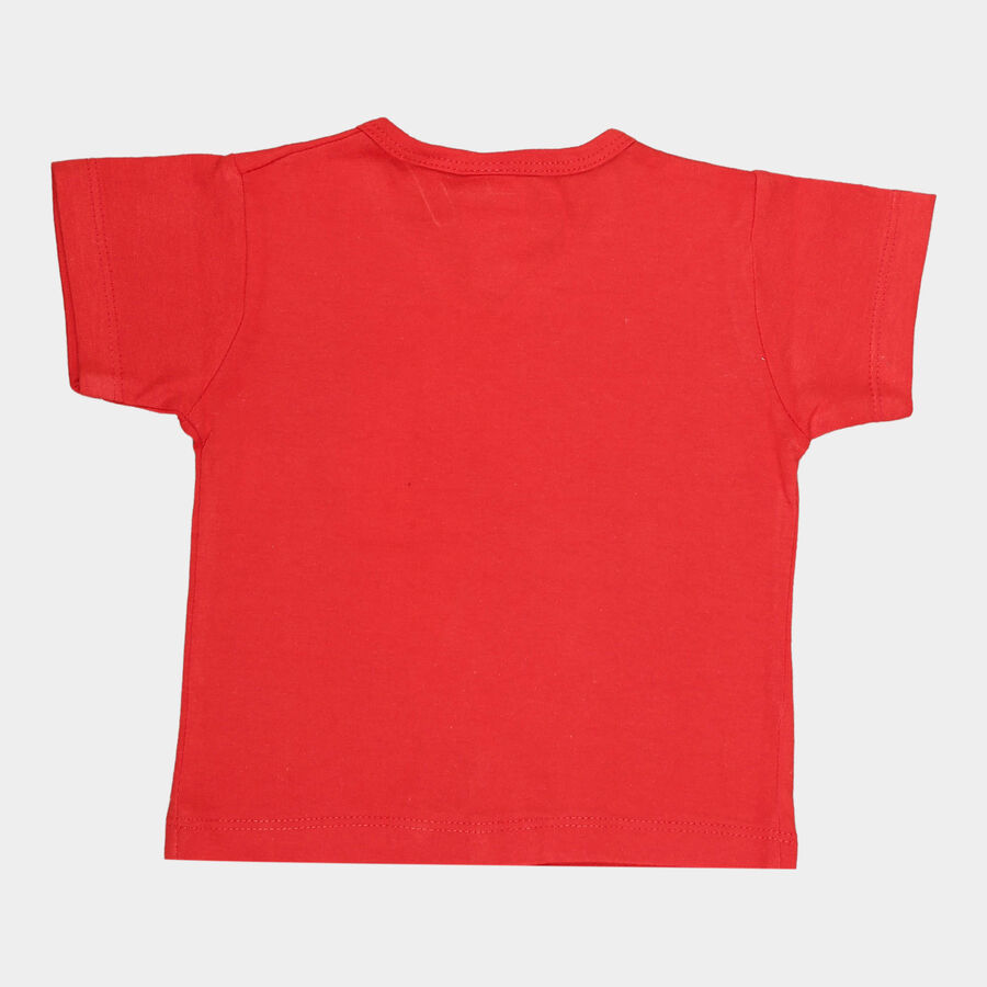 Infants Cotton T-Shirt, Red, large image number null