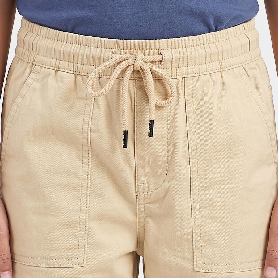 Boys' Beige Regular Fit Cargo Trousers, गहरा पीला, large