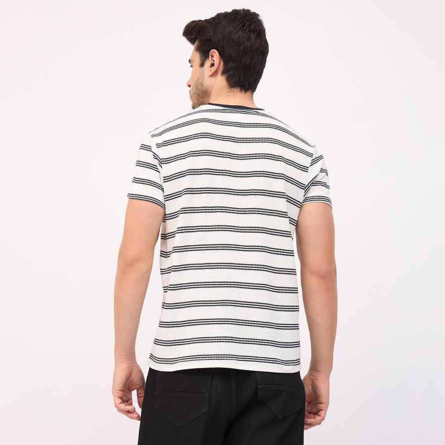 Men's Round Neck Half Sleeves T-Shirt, सफ़ेद, large image number null