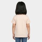 Girls Light Pink Round Neck Regular T-Shirt, Light Pink, small