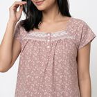 Women's Pink Square Neck A-Line Nighty, Light Pink, small
