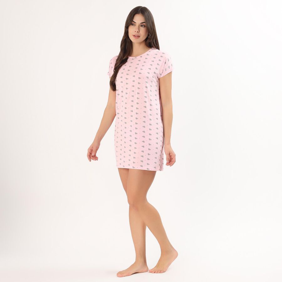 Women's Muted Lavender Sleeveless Casual Nighty, गुलाबी, large