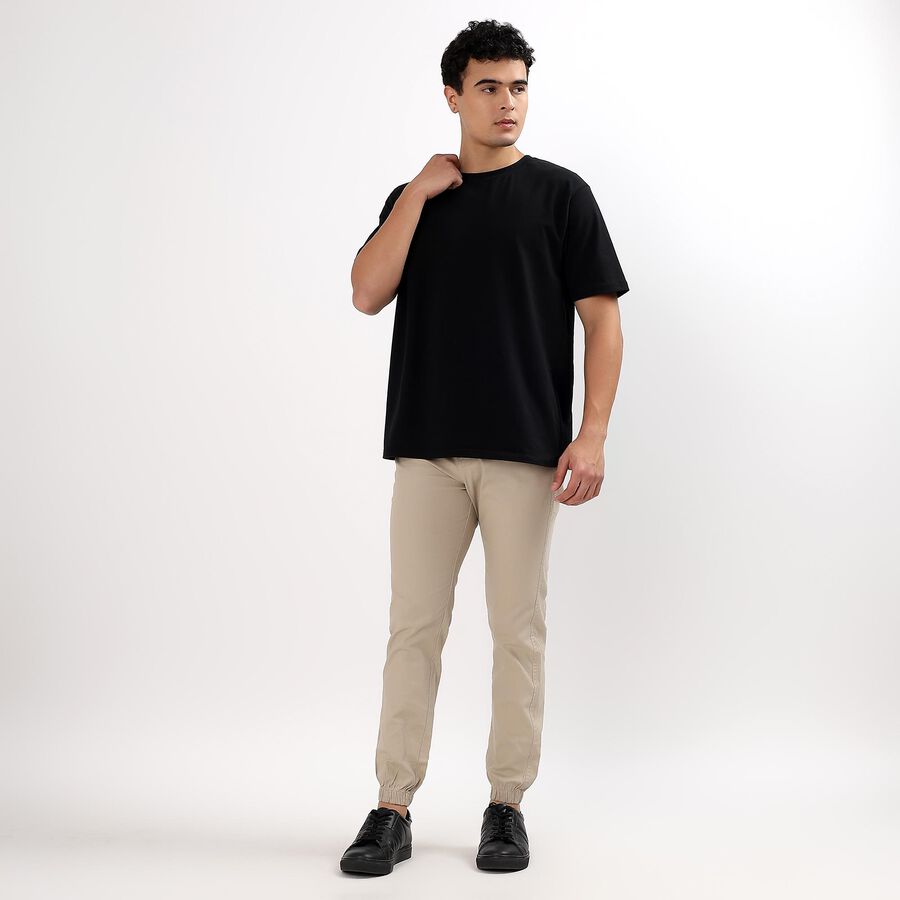 Men's Slim Fit Casual Trousers, Beige, large image number null