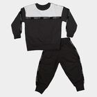 Boys' Charcoal Round Neck Colorblock Baba Suit, चारकोल, small