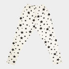Girls Printed Ankle Length Leggings, Off White, small image number null
