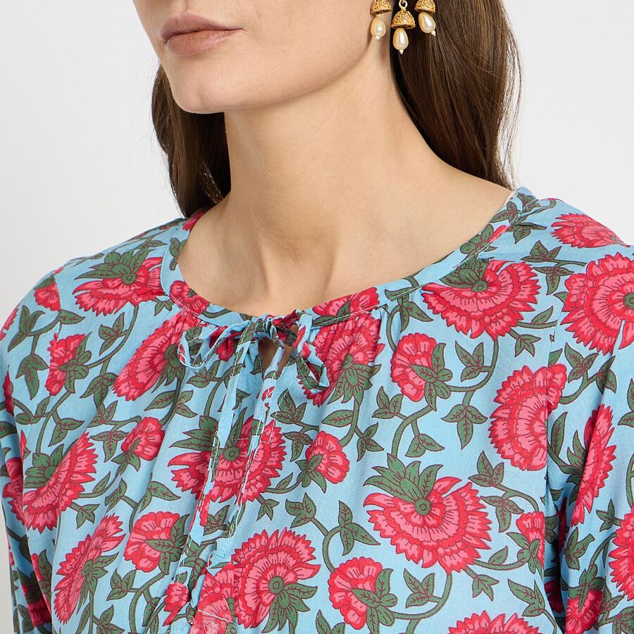 Ladies' Ethnic Set , मध्यम नीला, large image number null