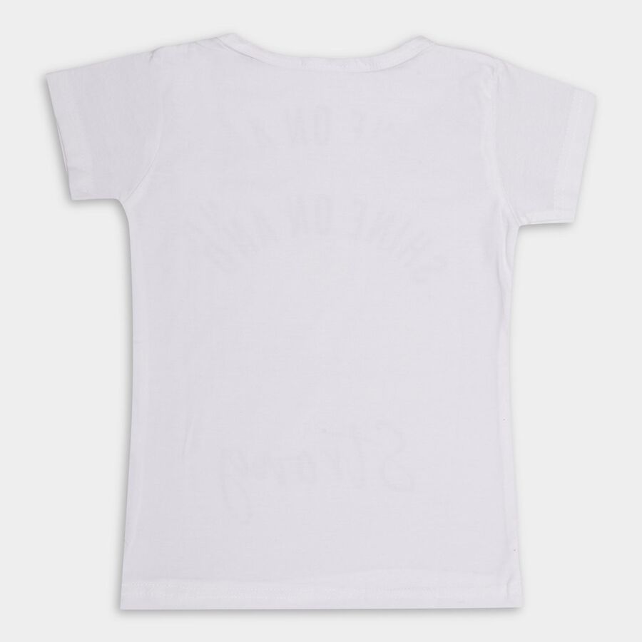 Girls' 100% Cotton T-Shirt , सफ़ेद, large image number null