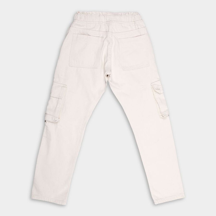 Boys' 100% Cotton Jeans, White, large image number null