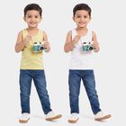 Boys Yellow Cotton Round Neck Vest, Yellow, small