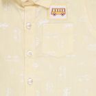 Infants' 100% Cotton Regular Collar Shirt, पीला, small