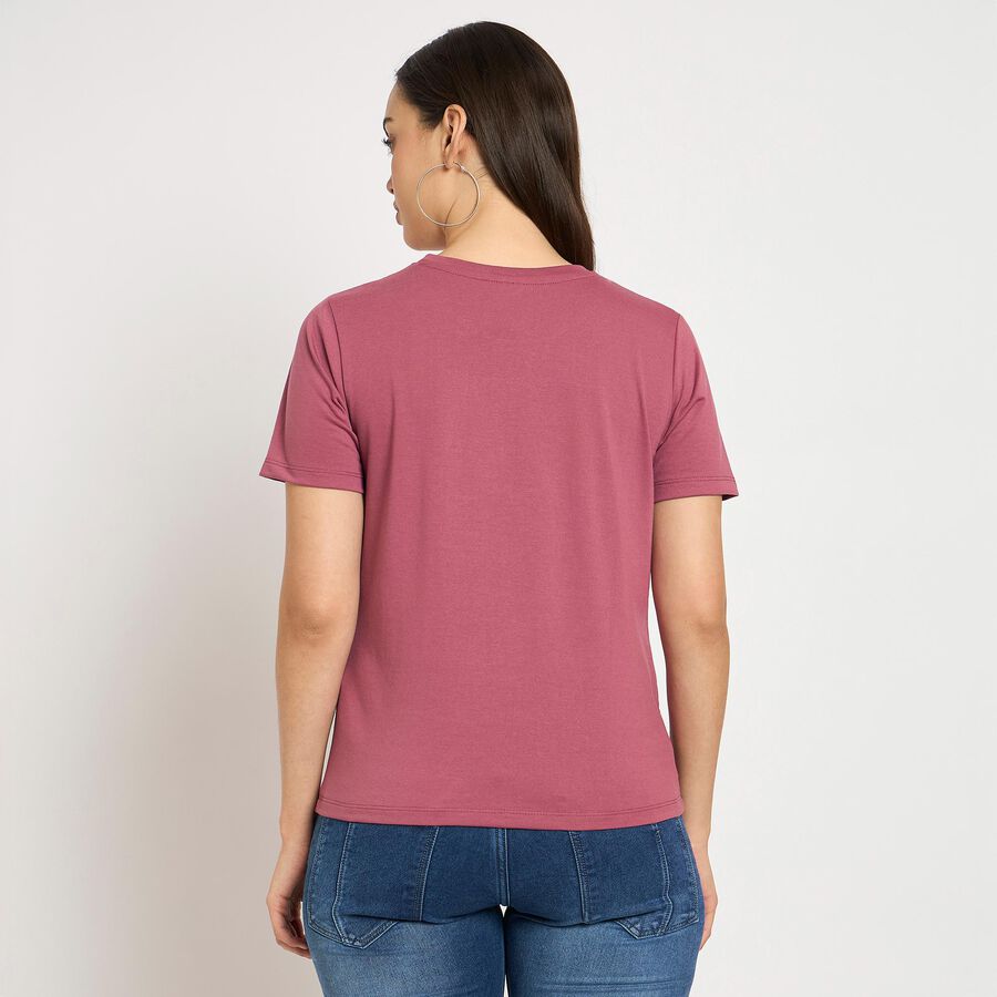 Ladies' Round Neck T-Shirt, Pink, large image number null
