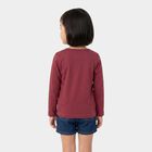 Girls' Purple Round Neck Regular Top, Purple, small
