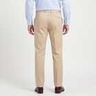 Men's Beige Slim Fit Flat-Front Formal Trousers, Beige, small