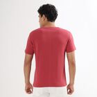 Men's Round Neck Half Sleeves T-Shirt , Red, small