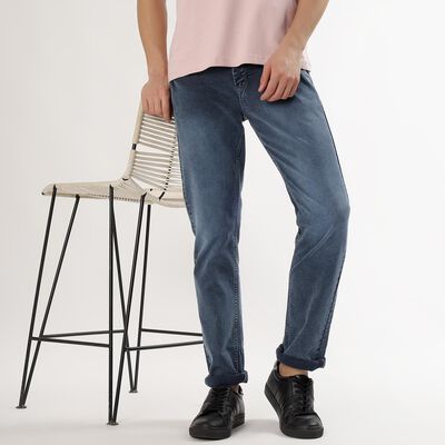 Men's Stonewashed Blue Slim Fit Jeans&nbsp;