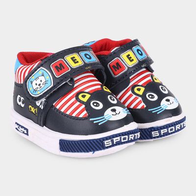Boys Navy Blue Cartoon Velcro Casual Shoes