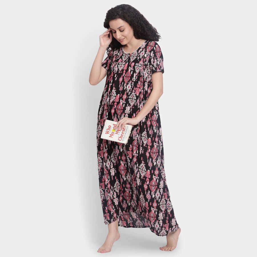 Ladies' Nighty , काला, large image number null