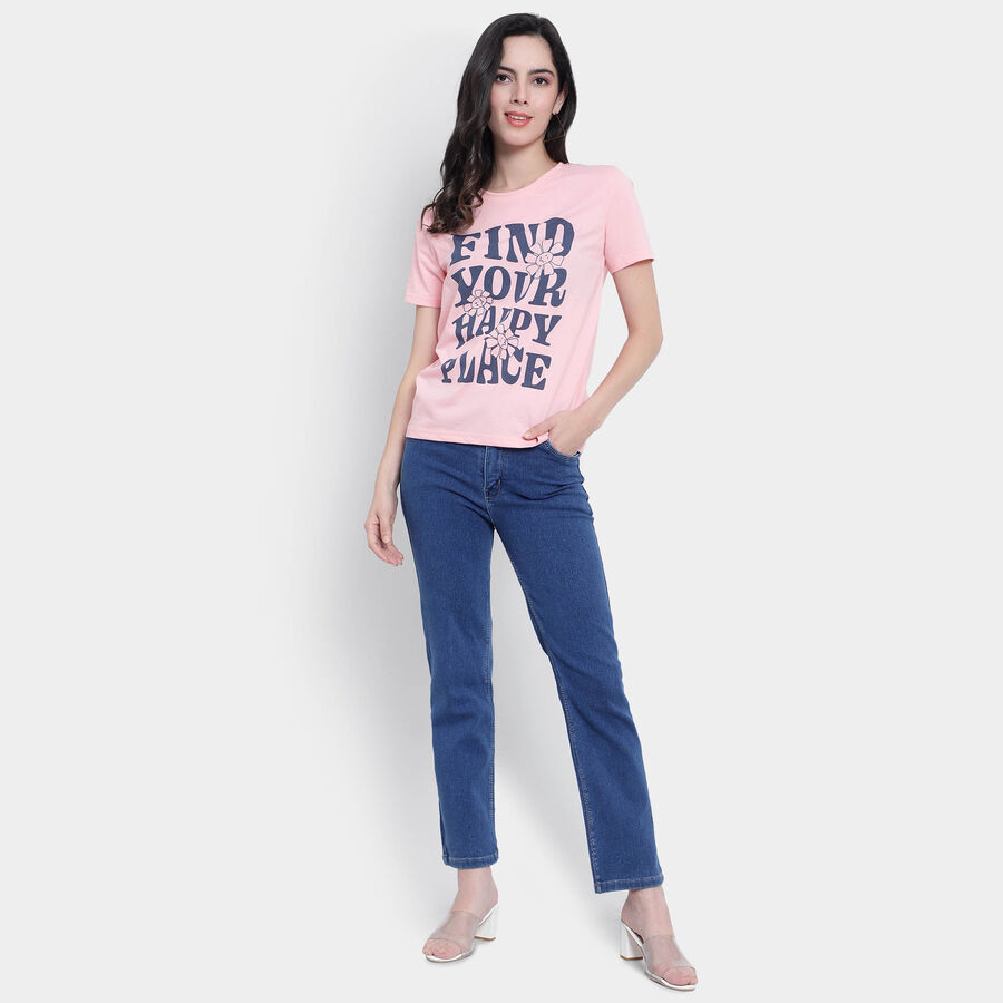 Round Neck T-Shirt, Pink, large image number null
