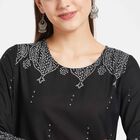3/4Th Sleeves Straight Kurta, Black, small image number null