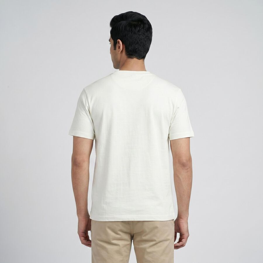 Men's Light Green Round Neck Casual T-Shirt, हल्का हरा, large