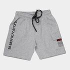 Boys' Light Grey Classic Fit Bermuda Shorts, Melange Light Grey, small