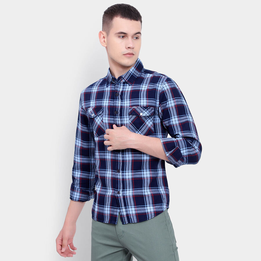 Cotton Checks Casual Shirt, Red, large image number null