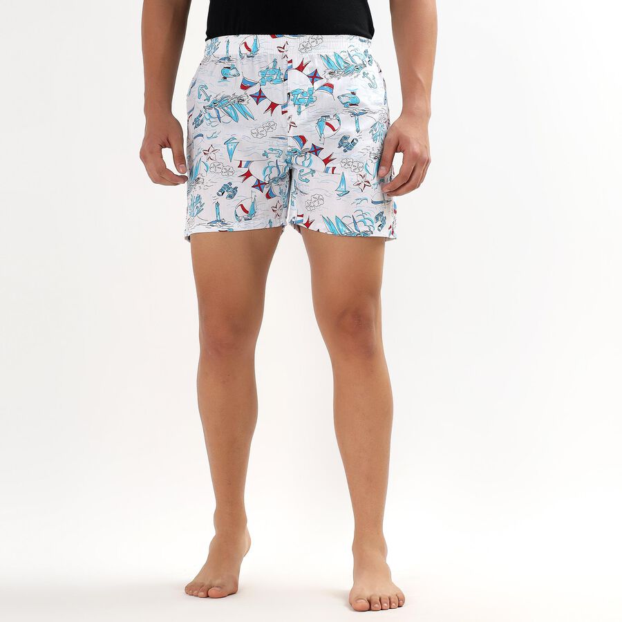 Men's 100% Cotton Boxers , White, large image number null