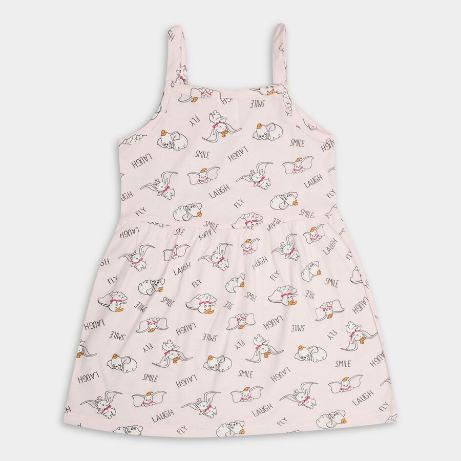 Infant Girls' 100% Cotton Frock, हल्का गुलाबी, large image number null