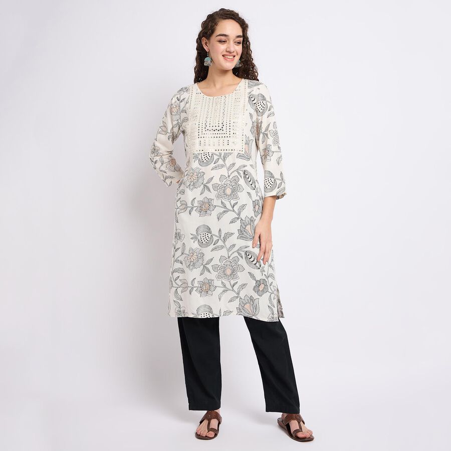 Ladies' Kurta , ऑफ व्हाइट, large image number null