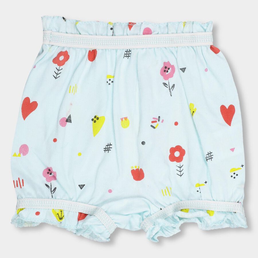 Infants' Light Sky Blue Regular Fit Printed Bloomer, Aqua, large image number null