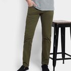 Solid Casual Trousers, Dark Green, small image number null