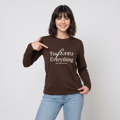 Women's Brown Round Neck Regular Top