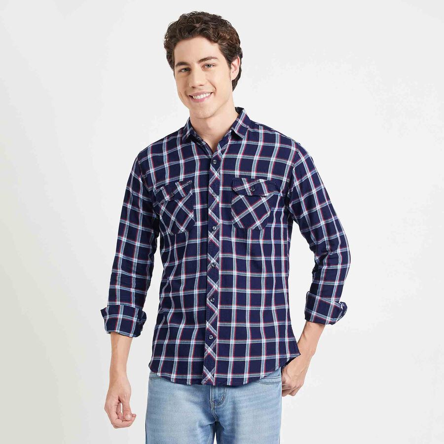 Checked Casual Shirt, Red, large image number null