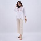 Women's Soft Beige Relaxed Fit Textured Harem Pants, ऑफ व्हाइट, small image number null