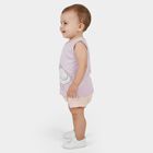 Infant Girl Pink Cotton Sleeveless Top and Shorts Set, Light Pink, small