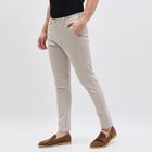 Men's Slim Fit Casual Trousers, Beige, small image number null