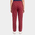 Girls' Pink Straight Fit Geometric Printed Pyjama, Pink, small