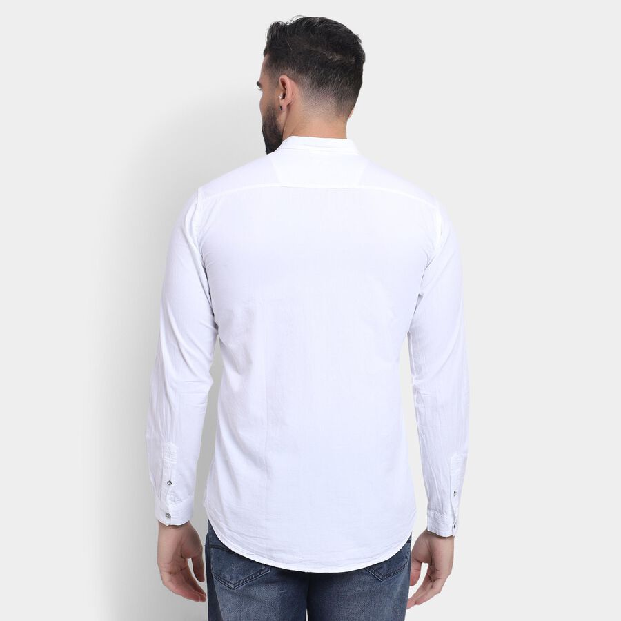 Men's 100% Cotton Casual Shirt, सफ़ेद, large