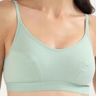 Women's Soft Mint Green Scoop Neck Casual Bra, Light Green, small