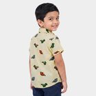 Boys Off White Cotton Short Sleeves Collar Shirt, Off White, small
