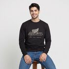 Men's Black Crew Neck Graphic Print Sweatshirt, Black, small