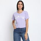 Soild Round Neck T-Shirt, Lilac, small image number null