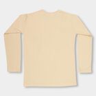 Boys' Light Beige Round Neck Casual T-Shirt, गहरा पीला, small image number null