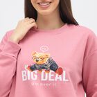 Women's Dusty Pink Crew Neck Casual Sweatshirt, Pink, small image number null