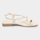 Women's Soft Beige Buckle Strap Open-Toe Sandals, गहरा पीला, small image number null