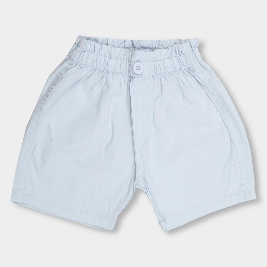 Infants' 100% Cotton Elasticated Half Pant, Light Blue, large image number null